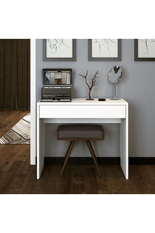 Arya Novella Kulpsuz Mode Çekmeceli Makyaj & Calışma Masası / Dresuar Beyaz