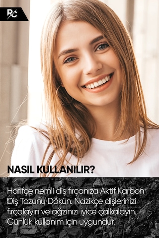 Aktif Karbonlu Diş Beyazlatma Tozu Sigara, Çay & Kahve Lekelerine Karşı Formül