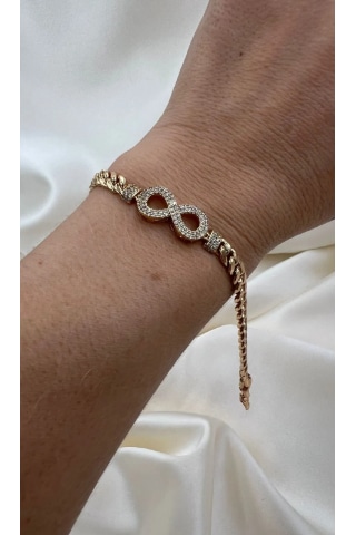 Bb Xuping Sonsuzluk Rose Gold Bileklik Altın