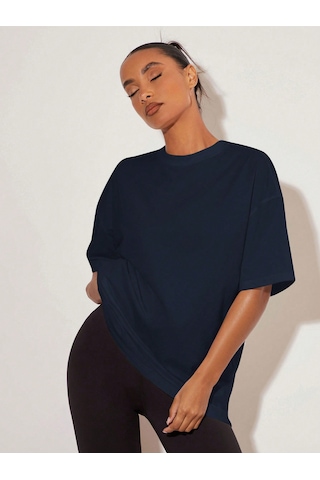 Uyguntarz Sırt Kral Kelebek Baskılı T-shirt Lacivert