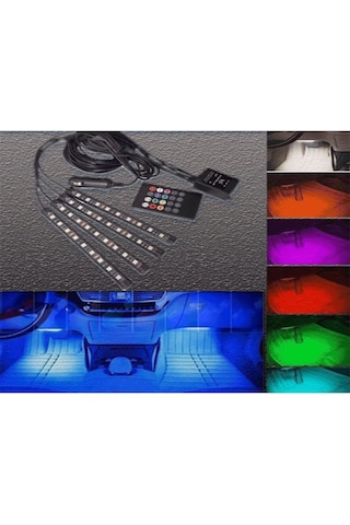 Sese Ve Müziğe Duyarlı Kumandalı App Usb 12 Led Ayak Altı Led