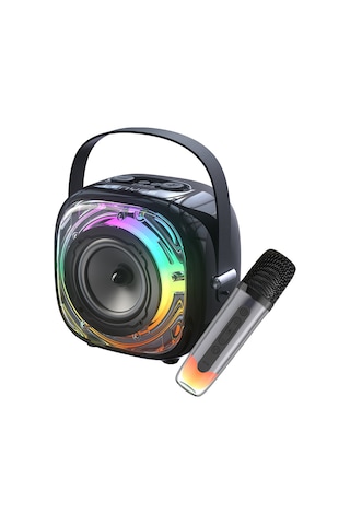 Lenyes S226 Rgb Işıklı Askılı Mikrofonlu Bluetooth Speaker Hoparlör V5.3 Siyah