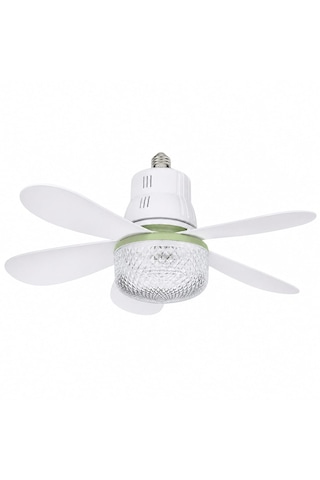 Tavan Fanı + Led Aydınlatma E27 Duy 3 Kademeli Kumandalı Sessiz Mini Tavan Vantilatörü 520mm
