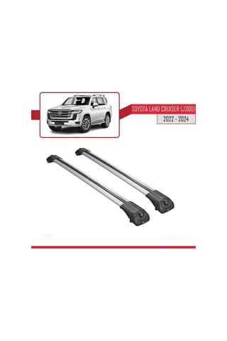 Toyota Land Cruiser J300 2022 Ve Sonrası İle Uyumlu Ace-1 Ara Atkı Tavan Barı Gri