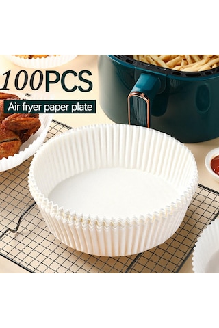 Alibee 100 Adet Yui/xiaomi/philips/kumtel Uyumlu Hava Fritöz Pişirme Kağıdı-beyaz