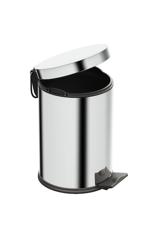 Aqua Bagno Basic Çöp Kovası - Pedallı 3 L, Parlak Krom Paslanmaz Krom