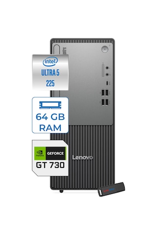 Lenovo ThinkCentre Neo 50T Gen 6 13BD007UTR25P23 Ultra 5 225 64 GB 1 TB SSD GT730 W11P Masaüstü Bilgisayar + USB Bellek