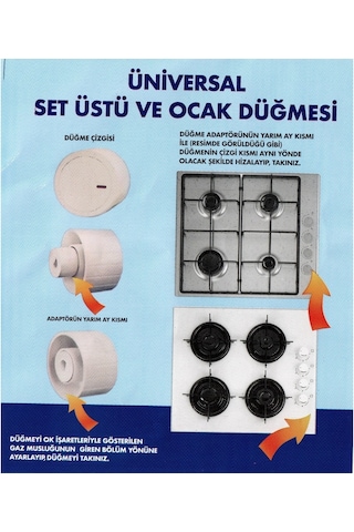 Minisan Düğme 4 Lü Takımı Ankastre Set Üstü Ocak Düğmesi - 551842240