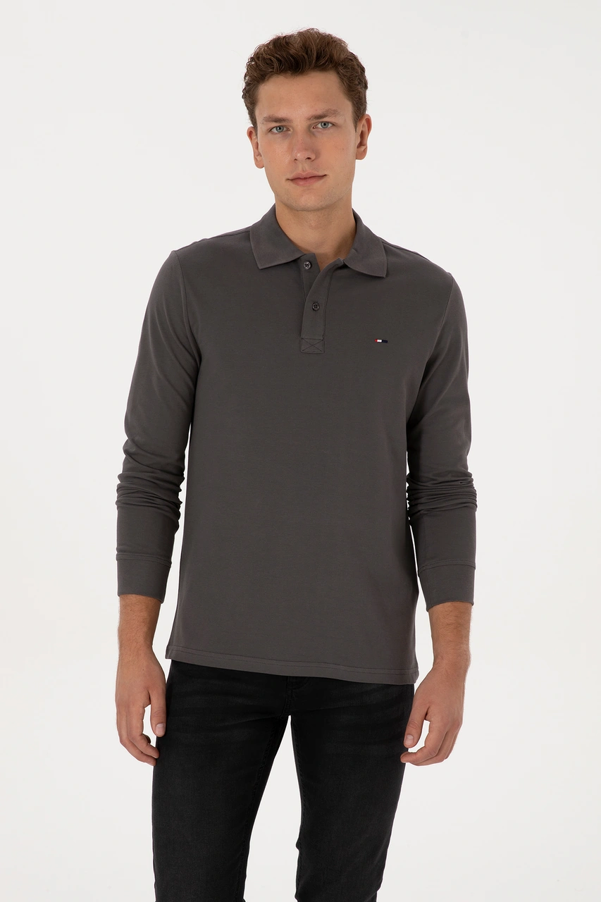 U.S. Polo Assn. Erkek Gri Basic Sweatshirt 50315941-VR024