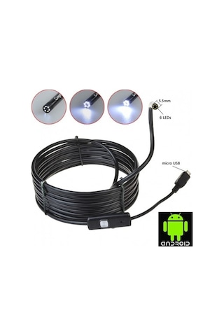 10 Metre Micro Usb ve Typec Uçlu Yılan Endoskop Kamera