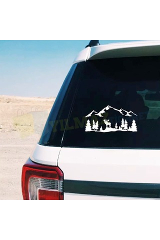 Çekme Karavan Dağ Geyik Oto Sticker Yapıştırma Modifiye Kaliteli
