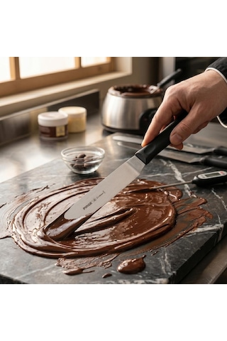 Pasta Paleti 20 Cm Yuvarlak Uçlu Profesyonel Krema Sürme Spatulası Diğer