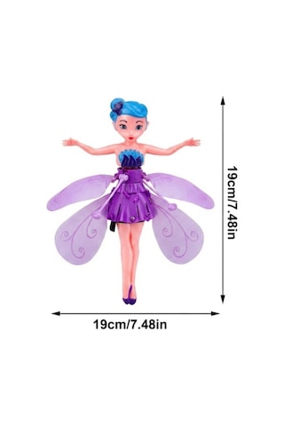 Uçan Peri Bebek Hareket Sensörlü Şarjlı Dazzle Colour Işıklandırmalı Uçan Mor Oyuncak Bebek