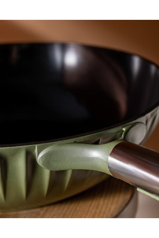 Madame Coco Freya Wok Tava - Yeşil - 30 CM