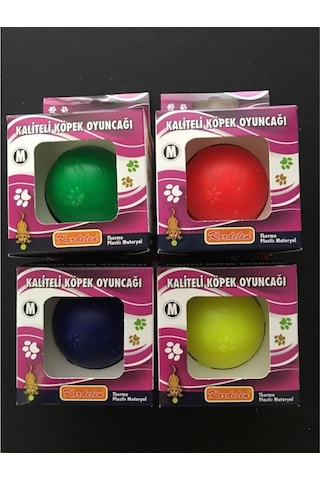 Kardelen Termoplastik Pati Desenli Köpek Oyun Topu M 5.5 CM Çok Renkli
