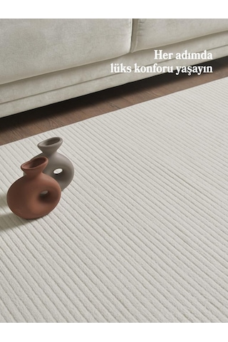 Krem Yumuşak Dokulu Jüt Taban Halı Kilim Salon Mutfak Koridor Yolluk Dokuma 9mm Antialerjik Renkli