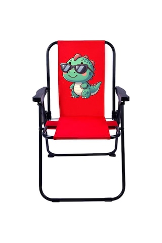 Exent Baby Dinazor 2-6 Yaş Lüx Çocuk Piknik Sandalyesi-mini Kamp Sandalyesi-kırmızı