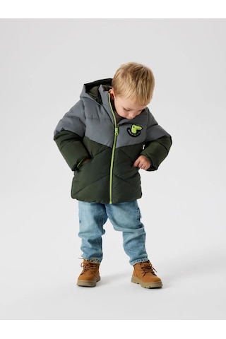 Name It Nmmmorten Puffer Dino Detail1 Erkek Çocuk Mont 13243943 Yeşil