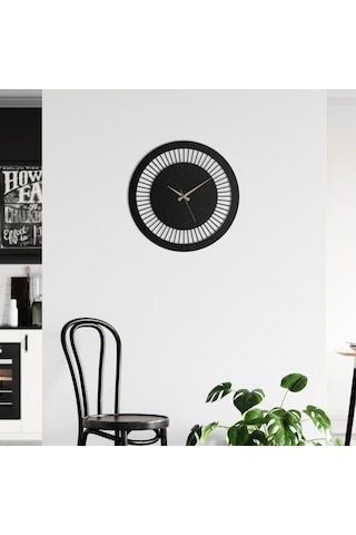 Ahşap Daire Model Modern Duvar Saati