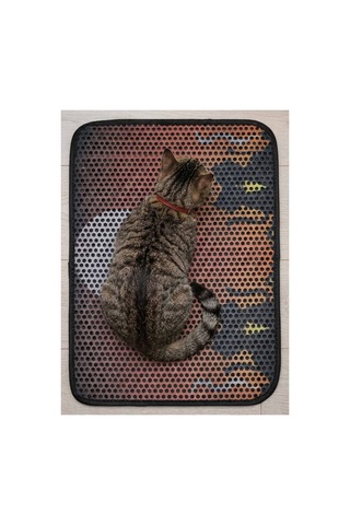 Kedi Elekli Tuvalet Önü Paspası Desenli Sunset - 582146124