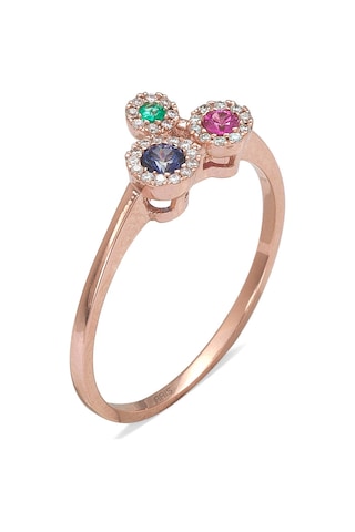 Ariş Renkli  Taşlı Pırlanta Yüzük