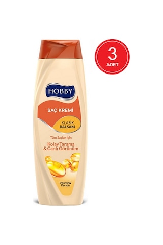 Hobby Klasik Balsam Saç Bakım Kremi 3 x 600 ML