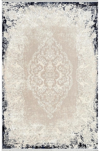 Pier Zen Hg01a Krem Lacivert Viskon Akrilik Yumuşak Leke Tutmaz Silinebilir Halı Krem Mavi 120 X 180 Genel