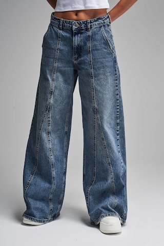 it's basic Kadın T.kot Rengi Palazzo Fit Tasarım Denim Jean Kırmızı