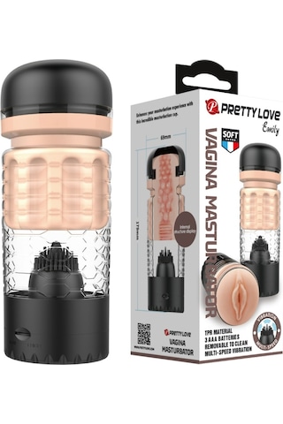 Lilitu Shop Pretty Love Dil Uyarım Titreşimli Realistik Suni Vajina Erkek Mastürbatör S