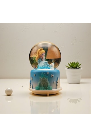Frozen Temal Büyük Boy Püskürtmeli Müzikli Işıklı Kar Küresi