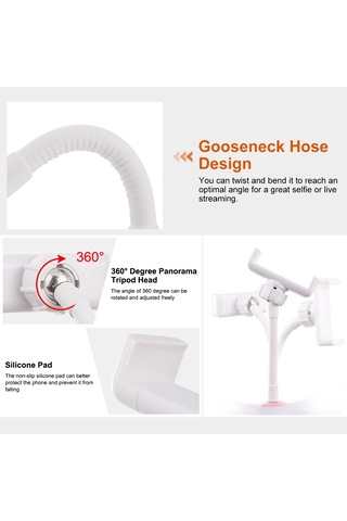 Puluz Sıkıştırma Tabanlı Esnek Klips Montaj Tutucusu Beyaz