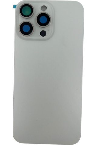 Teknonet Apple Uyumlu iPhone 15 Pro Kamera Camlı Batarya Kapağı + Magsafe Flex - Beyaz Beyaz