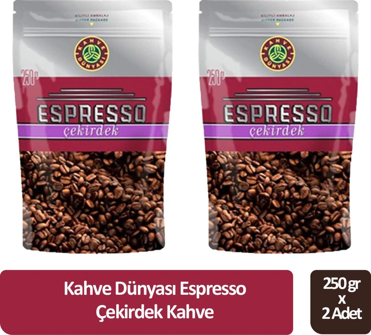 Kahve Dünyası Espresso Çekirdek Kahve 250 Gr X 2 Adet Çekirdek