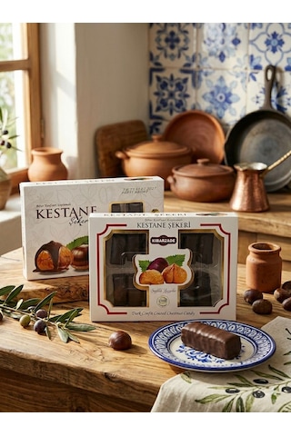 Çikolata Kaplamalı Kestane Şekeri 2 Li Set 125 Gr + 240 G