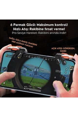 Profesyonel Yüksek Hassasiyetli Telefon Tetik Mobil Oyun Tetik Aparatı 4 Buton Nişan Ve Tetik Tuşu