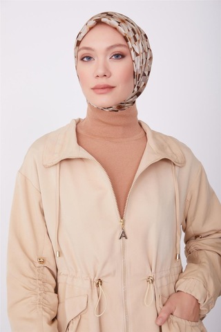 Armine Kolları Ve Beli Tünel Detaylı Pardösü 23k8519 Krem Bej