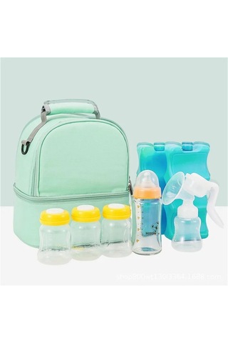 Jialan Portatif Anne Ve Bebek Çantası Yalıtımlı Soğutmalı Çanta Yeşil