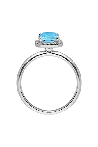 Sirius Pırlanta Ve Emerald Kesim Mavi Topaz Yüzük 0831R0036