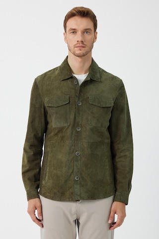 Fiorenzo Yeşil Nubuk Deri Gömlek Yeşil