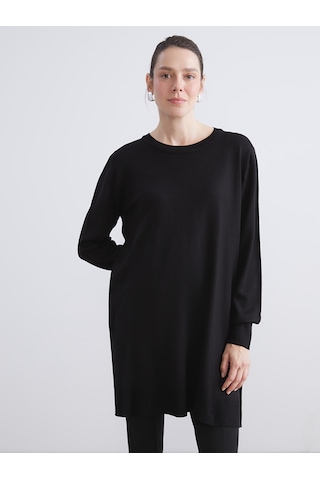 Lcw Eco Siyah Bisiklet Yaka Kadın Triko Tunik