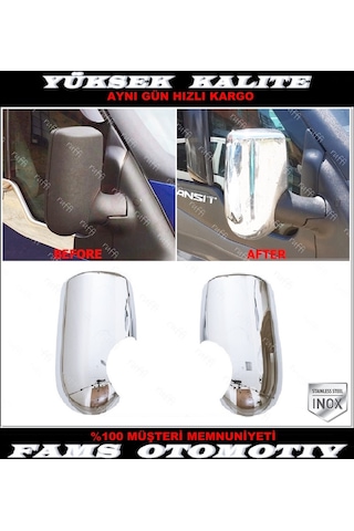 Ford Transit Krom Ayna Kapağı 2 Prç. 2000 - 2014 P. Çelik