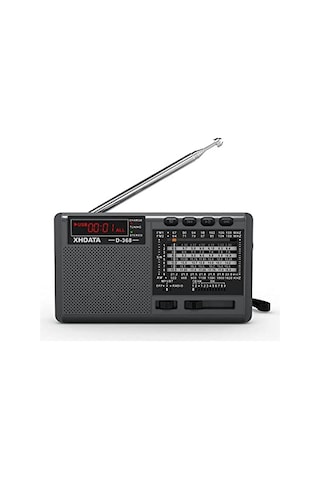 Xhdata D368 Taşınabilir Transistör Radyo Küçük Fm/ammw/sw Mini Radyo Bluetooth Usb Tf Pil Radyolu, Schwarz