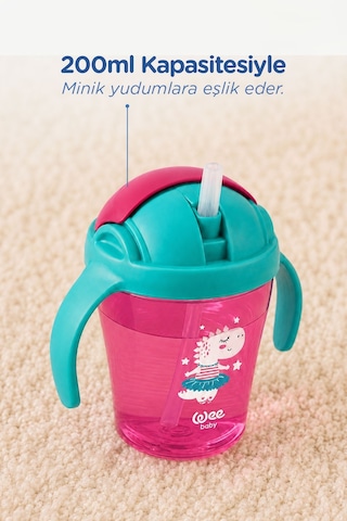 Wee Baby Pipetli Bardak Pembe Renkli Çok Renkli