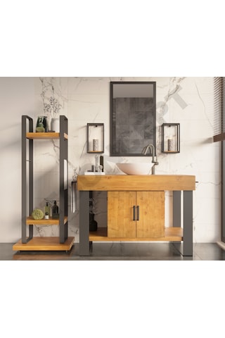 Ntconcept Arwen Doğal Ahşap Hilton 3'Lü Set Açık Ceviz