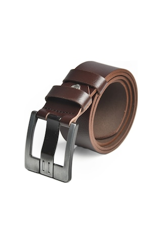 Deepsea Erkek Kahve Özel Yapım %100 Hakiki Manda Derisi Kot Kemeri 4,5 Cm Kalın Dilli Orjinal Deri Kemer 1801312 Kahve