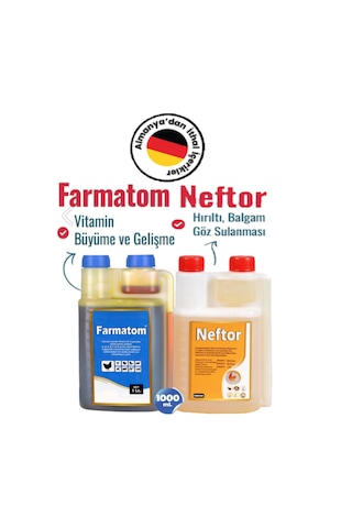 Munich Vet 2'li Set Kuşlar İçin Farmatom Vitamin Neftor Hırıltı