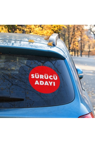 Sürücü Adayı Sticker Etiket - 15cm - Kırmızı Renk - Araç Camı İçerisinden Yapıştırılır Kırmızı