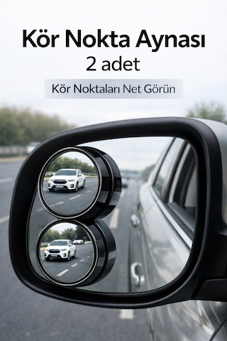 2'li Ayarlanabilir Kör Nokta Ayna Seti 360 Geniş Açı Yan Dikiz Park Yardımcısı