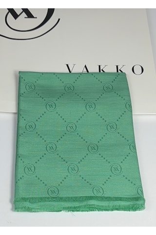 Pamuk İpek Şal - 68 X 200 - 6356 Benetton Yeşili
