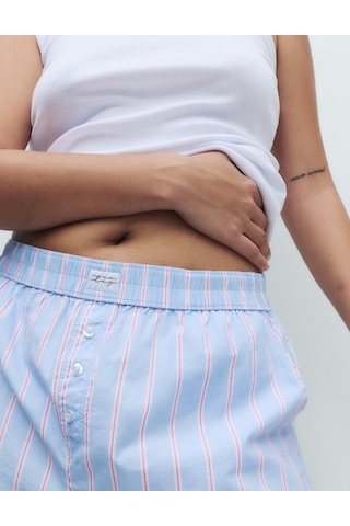 Marks & Spencer Çizgili Pijama Şortu T37003469S Mavi